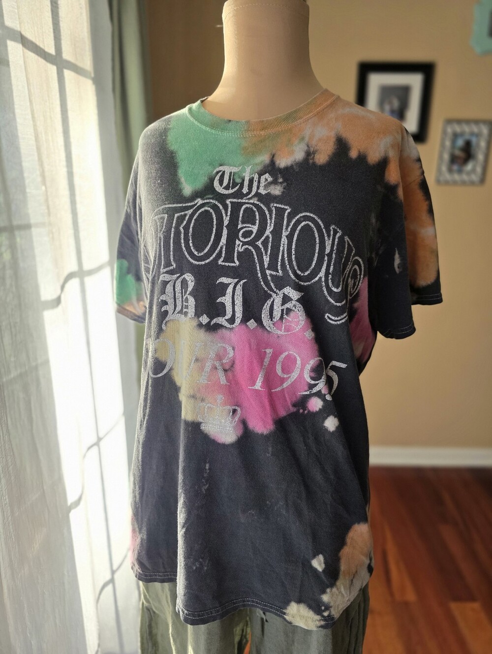 The Notorious B.I.G. 1995 Tour Tie Dye Rap Tee Biggie Smalls Graphic Shirt Large